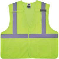 GloWear 8217BA Breakaway Mesh Safety Vest, High Visibility Lime-Yellow, Medium/Small, Polyester SGR371 | Brunswick Fyr & Safety