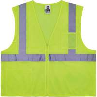 GloWear 8256Z Self-Extinguishing Safety Vest, High Visibility Lime-Yellow, Medium/Small, Polyester SGR375 | Brunswick Fyr & Safety