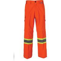 Pantalons de mineur ventil&eacute;s haute visibilit&eacute; toutes saisons, Poly-coton, 28, Orange haute visibilit&eacute; Brunswick Fyr & Safety