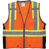 Surveyor Safety Vest, High Visibility Orange, Large, Polyester Brunswick Fyr & Safety