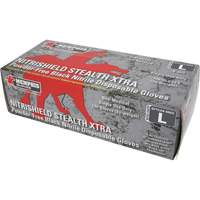 NitriShield Stealth Extra Disposable Gloves, Large, Nitrile, 6-mil, Powder-Free, Black Brunswick Fyr & Safety