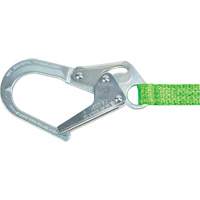 Miller&reg; HP Shock-Absorbing Lanyard, 4', Locking Rebar Hook Center, Locking Snap Hook Leg Ends, Polyester Brunswick Fyr & Safety