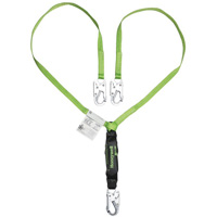Miller&reg; HP Shock-Absorbing Lanyard, 4', Locking Snap Hook Center, Locking Snap Hook Leg Ends, Polyester Brunswick Fyr & Safety