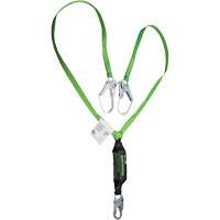 Miller&reg; HP Shock-Absorbing Lanyard, 6', Locking Rebar Hook Center, Locking Snap Hook Leg Ends, Polyester Brunswick Fyr & Safety