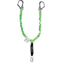 Miller&reg; StretchStop&reg; Shock-Absorbing Lanyard, 6', Scaffold Hook Center, Locking Snap Hook Leg Ends, Polyester Brunswick Fyr & Safety