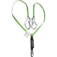 Miller&reg; HP Shock-Absorbing Lanyard, 6', Locking Rebar Hook Center, Locking Snap Hook Leg Ends, Polyester Brunswick Fyr & Safety