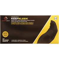KeepKleen&reg; Disposable Gloves, Large, Nitrile, 8-mil, Powder-Free, Black Brunswick Fyr & Safety