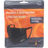 Masques réutilisable à deux couches, Polyester, Noir SGU558 | Brunswick Fyr & Safety
