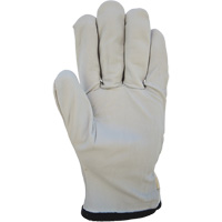 Gants de conducteur &agrave; dos en coton, Grand, Paume en Cuir fleur de ch&egrave;vre Brunswick Fyr & Safety