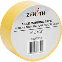 Aisle Marking Tape, 2" x 108', PVC, Yellow Brunswick Fyr & Safety