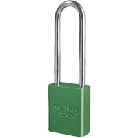 Cadenas de s&eacute;curit&eacute; American Lock, Vert, Cl&eacute;s diff&eacute;rentes, Aluminium, Largeur de 1-1/2" Brunswick Fyr & Safety