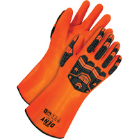 Deny Chemical Resistant Gloves, Size 9, 14" L, PVC, Terry Cloth Inner Lining Brunswick Fyr & Safety