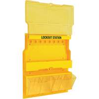 Deluxe Lockout Station with Cover and Trilingual Labels, None Padlocks, 32 Padlock Capacity, Padlocks Not Included Brunswick Fyr & Safety