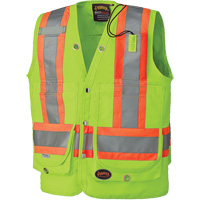 6696 Surveyor's Safety Vest, High Visibility Lime-Yellow, 4X-Large, Polyester Brunswick Fyr & Safety