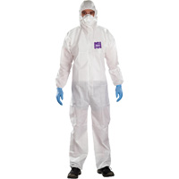 Combinaison 3 pi&egrave;ces avec capuchon AlphaTec Microchem r&eacute;sistant aux produits chimiques, 2T-Grand, Blanc Brunswick Fyr & Safety