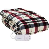 Linen Plaid Electric Throw Blanket, Polyester SGX708 | Brunswick Fyr & Safety