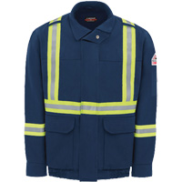 Men's Lined Bomber Jacket with Reflective Trim, Small, Navy Blue, 29 cal/cm² Brunswick Fyr & Safety