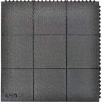 Cushion-Ease<sup>®</sup> Interlocking Anti-Fatigue Mat, Pebbled, 3' x 3' x 3/4", Black, Natural Rubber SGX894 | Brunswick Fyr & Safety