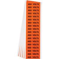 "460 Volts" Conduit & Voltage Labels, 1/2" x 2-1/4", Cloth/Vinyl, English Brunswick Fyr & Safety