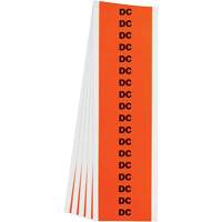 "DC" Conduit & Voltage Labels, 1/2" x 2-1/4", Cloth/Vinyl, English Brunswick Fyr & Safety