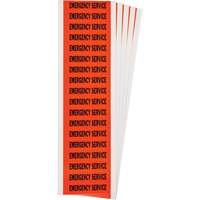 "Emergency Service" Conduit & Voltage Labels, 1/2" x 2-1/4", Cloth/Vinyl, English Brunswick Fyr & Safety