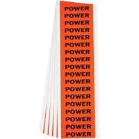 "Power" Conduit & Voltage Labels, 1/2" x 2-1/4", Cloth/Vinyl, English Brunswick Fyr & Safety
