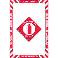 Trousse de marquage du sol ?Fire Extinguisher? (extincteur), Adh&eacute;sif, Anglais avec pictogramme Brunswick Fyr & Safety