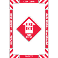 Trousse de marquage du sol ?Fire Exit? (sortie de secours), Adh&eacute;sif, Anglais avec pictogramme Brunswick Fyr & Safety