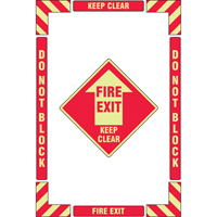 Trousse de marquage du sol ?Fire Exit? (sortie de secours), Adh&eacute;sif, Anglais avec pictogramme Brunswick Fyr & Safety
