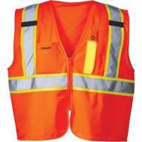 SV350 X-Back Safety Vest with Light, High Visibility Orange, Small, Polyester, CSA Z96 Class 2 - Level 2 SGY429 | Brunswick Fyr & Safety