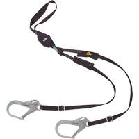 V-Series Utility Energy Absorbing Lanyard, 6', Rebar Hook Center, Snap Hook Leg Ends, Nylon Brunswick Fyr & Safety