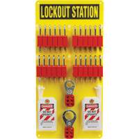 Lockout Board with Keyed Different Nylon Safety Lockout Padlocks, Plastic Padlocks, 24 Padlock Capacity, Padlocks Included SHB353 | Brunswick Fyr & Safety