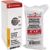 SmartCompliance&reg; Refill Compress Pressure Bandage with Ties, 4" L x 4" W Brunswick Fyr & Safety