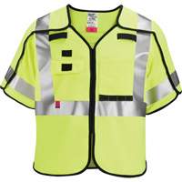 Breakaway Mesh Safety Vest, Black/High Visibility Lime-Yellow, Medium/Small Brunswick Fyr & Safety