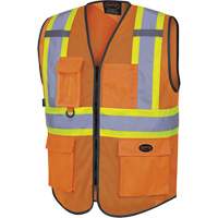 6960 Veste de s&eacute;curit&eacute; &agrave; maille en avant, Orange haute visibilit&eacute;, Moyen, Polyester Brunswick Fyr & Safety