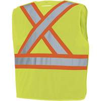 598P Tear-Away Mesh Safety Vest, High Visibility Lime-Yellow, Medium/Small, Polyester Brunswick Fyr & Safety