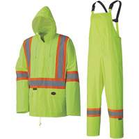 5599 Lightweight Waterproof Rain Suit, Polyester/PVC, X-Small, High Visibility Lime-Yellow Brunswick Fyr & Safety