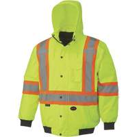 5023 Waterproof 7-in-1 Bomber Jacket, Polyester, High Visibility Lime-Yellow, Small Brunswick Fyr & Safety