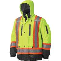 5201 Veste imperm&eacute;able et respirante de premi&egrave;re qualit&eacute;, Polyester, Noir/Jaune lime haute visibilit&eacute;, Grand Brunswick Fyr & Safety