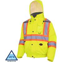 5033 Veste aviateur de s&eacute;curit&eacute; imperm&eacute;able et matelass&eacute;e pour l'hiver, Polyester, Jaune lime haute visibilit&eacute;, Petit Brunswick Fyr & Safety