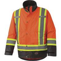 5400 Veste de s&eacute;curit&eacute; imperm&eacute;able 300D Trilobal antid&eacute;chirure, Polyester, Noir/Orange haute visibilit&eacute;, 2T-Grand Brunswick Fyr & Safety