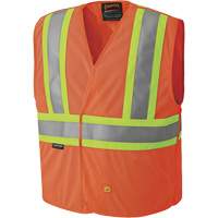 6914A Flame Resistant Safety Vest, High Visibility Orange, Medium/Small, Polyester Brunswick Fyr & Safety