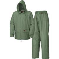 Rain Suit, Polyester/PVC, Small, Green SHE424 | Brunswick Fyr & Safety