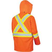 High-Visibility FR Waterproof Safety Jacket, X-Small, High Visibility Orange SHE543 | Brunswick Fyr & Safety