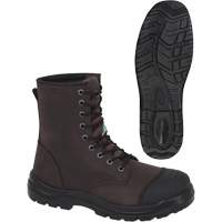 1028 Bottes de travail 8" marron, Cuir, Embout Acier, Taille 10 Brunswick Fyr & Safety