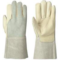 Welder's Cowgrain Gloves, Grain Cowhide, Size Medium SHE743 | Brunswick Fyr & Safety
