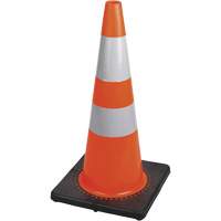 Premium Flexible Safety Cone, 28", Orange, 4" & 6" Reflective Collar(s) SHE782 | Brunswick Fyr & Safety