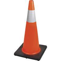 Premium Flexible Safety Cone, 28", Orange, 4" Reflective Collar(s) SHE784 | Brunswick Fyr & Safety