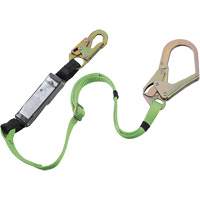 SA-5402-6A Shock Absorbing Lanyard, 6', Rebar Hook Center, Snap Hook Leg Ends, Polyester Brunswick Fyr & Safety