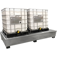 Steel Ultra-Twin IBC Spill Pallet&reg;, 370 US gal. Spill Capacity, 103.8" x 26.8" x 51.1" Brunswick Fyr & Safety